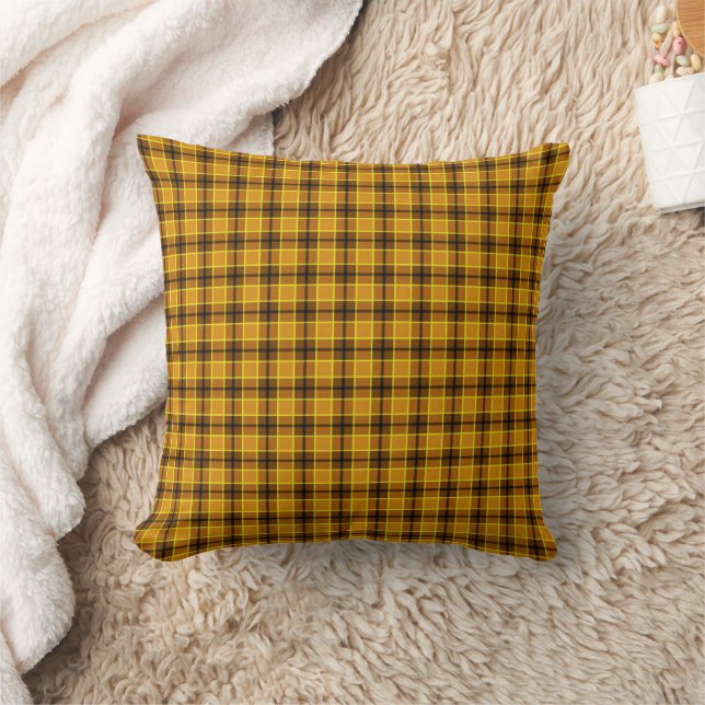 Coussin Jeu d'oreiller à lancer Tartan Jaune (Couverture)