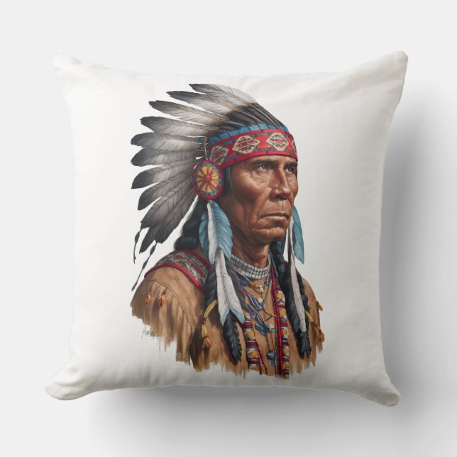 Coussin Jeu d'oreiller - Amérindiens (Recto)