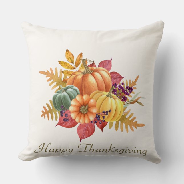 Coussin Jeu d'Oreiller des Citrouilles de Thanksgiving (Recto)