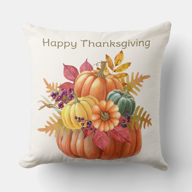 Coussin Jeu d'Oreiller des Citrouilles de Thanksgiving (Recto)