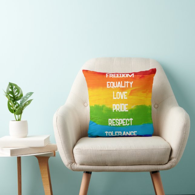 Coussin Jeu d'oreiller pour drapeau arc-en-ciel LGBT - Fie (Chaise)