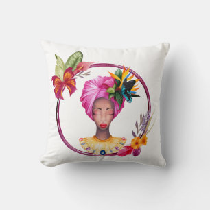 Coussin Jeu d'oreiller pour femme africaine