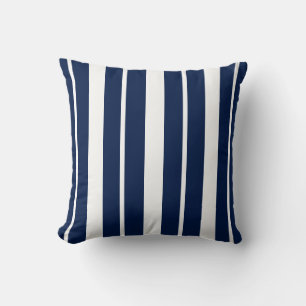 Coussin Jeu d'oreiller rayé bleu et blanc de la marine