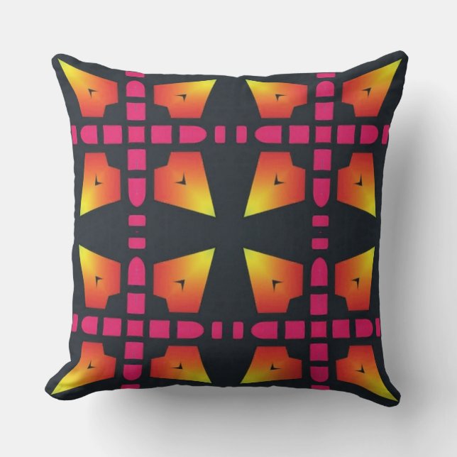 Coussin Jeu d'oreiller, Un design élégant de tissu géométr (Recto)