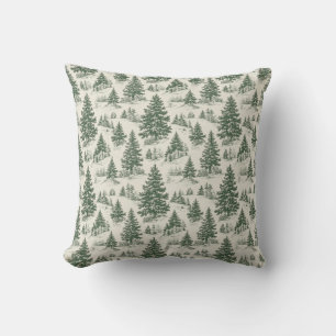 Coussin Jeu d'oreiller vert Toile de Noël