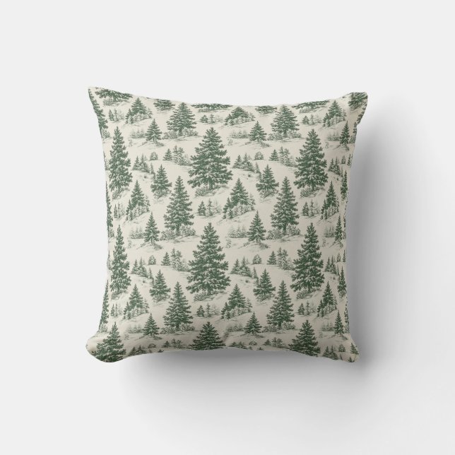 Coussin Jeu d'oreiller vert Toile de Noël (Recto)