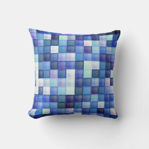 Coussin Jeu vidéo Pixels Carré bleu Motif