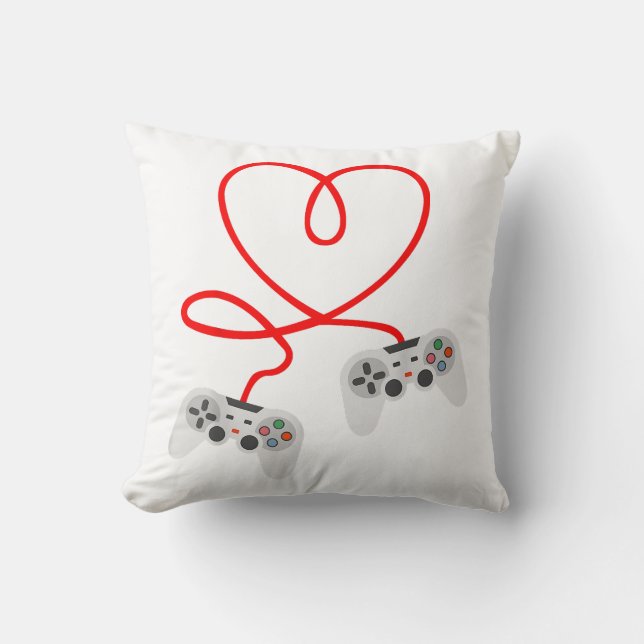 Coussin Jeu Vidéo Valentines Jour T-Shirt Avec Contrôleur (Recto)