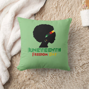 Coussin Jeudi/Jour de la Liberté /Fille afro