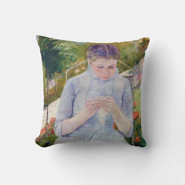 Coussin Jeune Fille dans un jardin, Mary Cassatt (Recto)