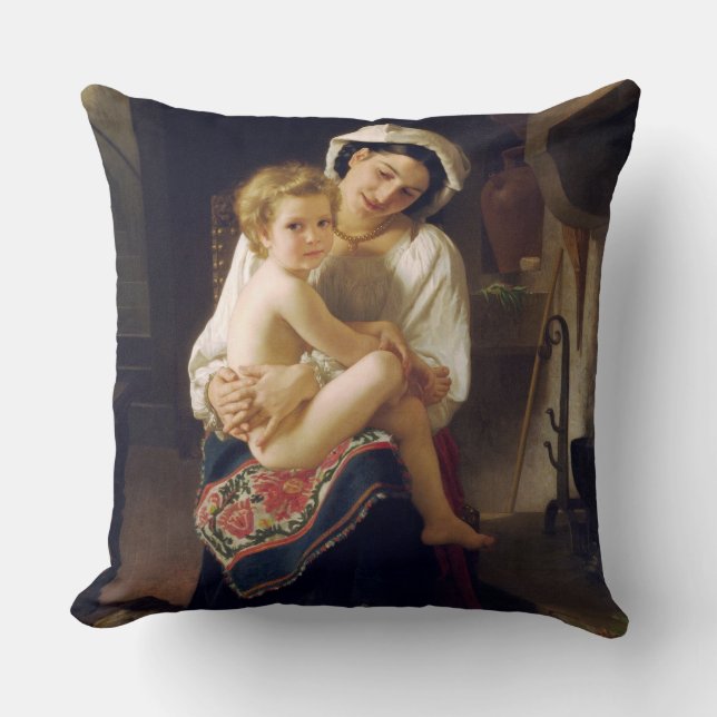Coussin Jeune Mère Regardant Son Enfant (Recto)