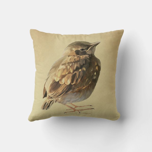 Coussin Jeune merle noir (Verso)
