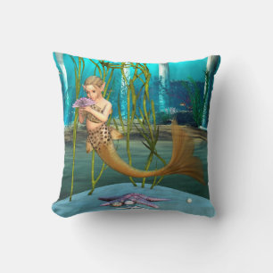 Coussin Jeune Sirène Fantastique Sous-Marine pour Enfants