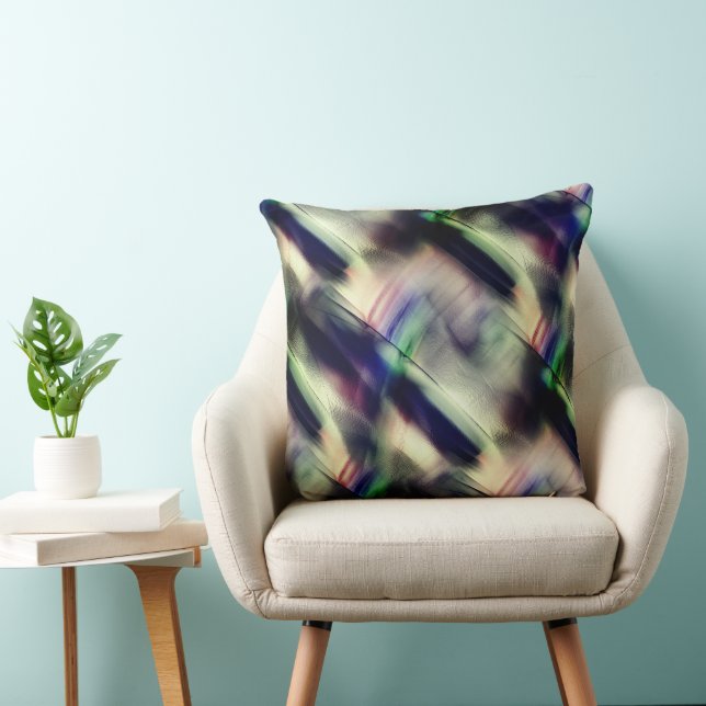 Coussin Jeune texture de bambou en vert et noir poli (Chaise)