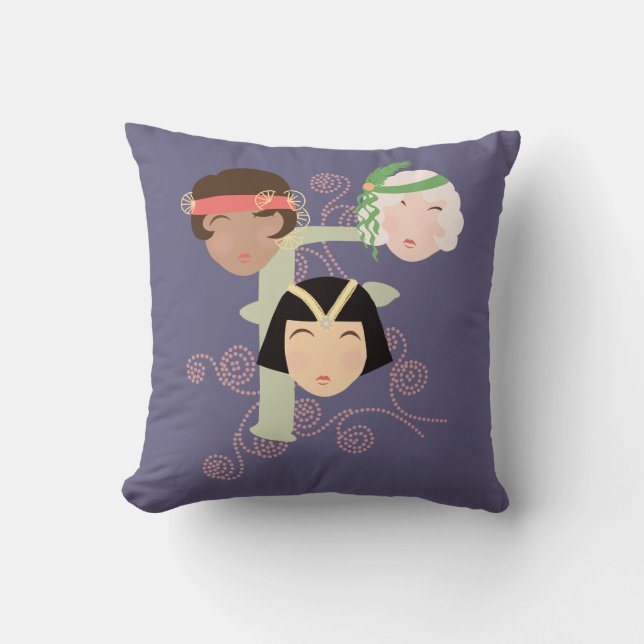 Coussin Jeunes femmes aux années folles (Recto)