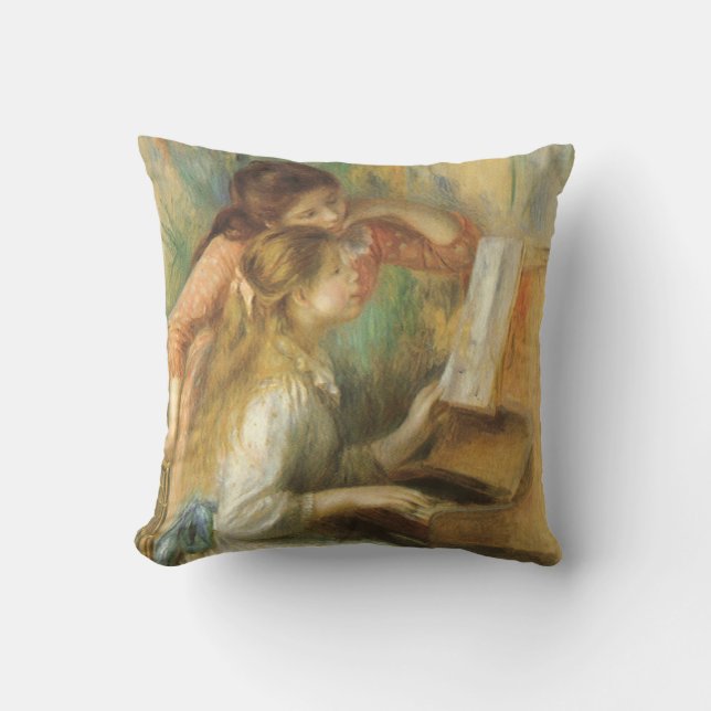 Coussin Jeunes filles au piano par Pierre Renoir (Recto)
