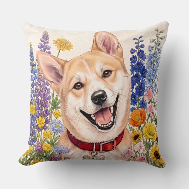 Coussin Jindo Dog et Husky de Sibérie (Recto)