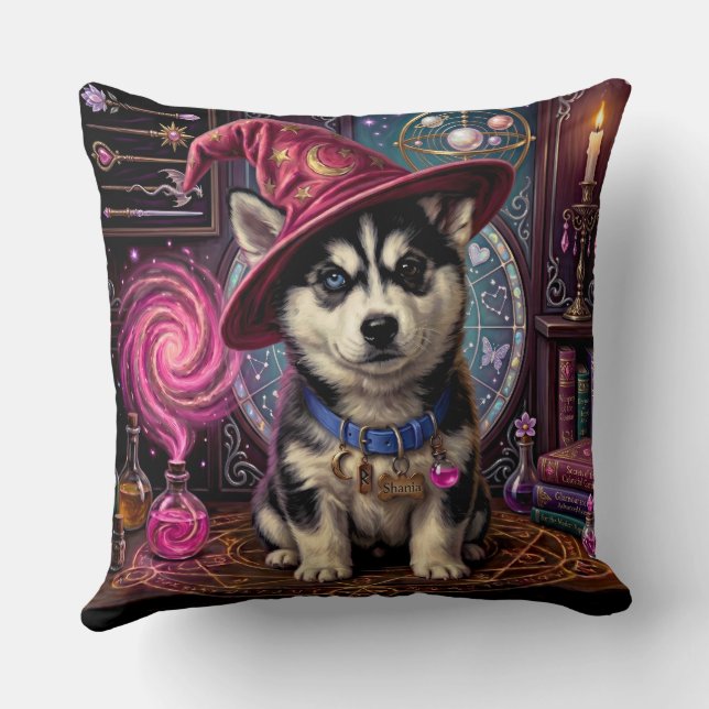 Coussin Jindo et Husky Pillow Magicien de chiot (Verso)