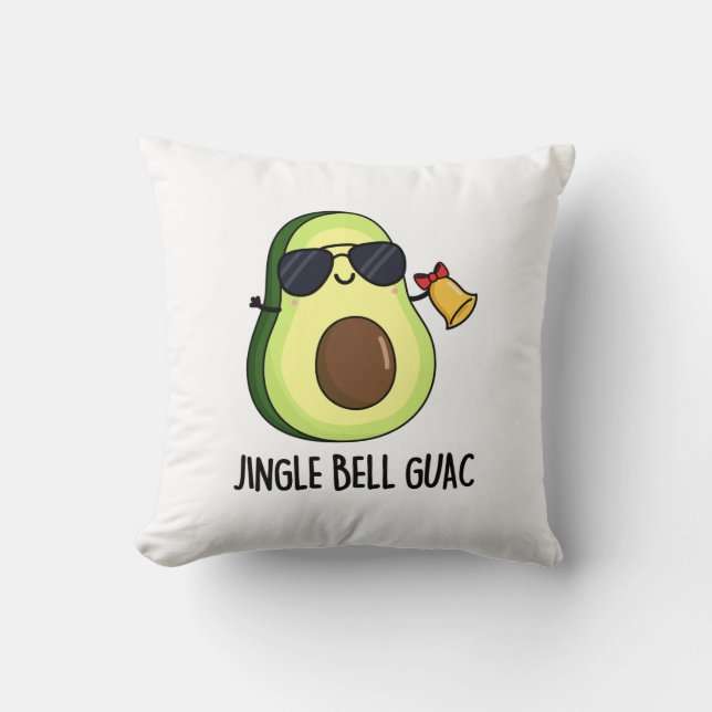 Coussin Jingle Bell Guac Amusant Avocado Pun (Recto)