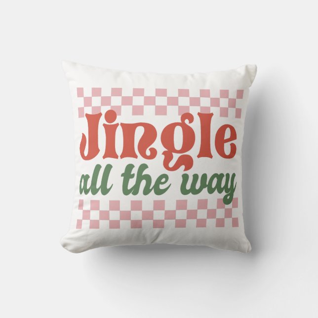 Coussin Jingle Tout Le Chemin Retro Noël Super (Recto)