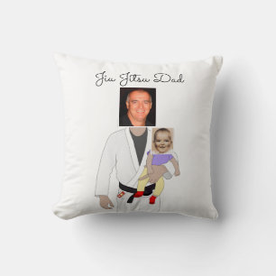 Coussin Jiu Jitsu Papa photos personnalisées et texte manu
