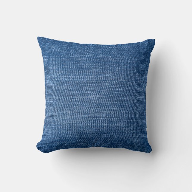 Coussin Jjeans en denim bleu (Recto)