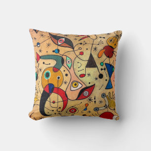 Coussin joan miro peintures art, affiche d'art abstrait