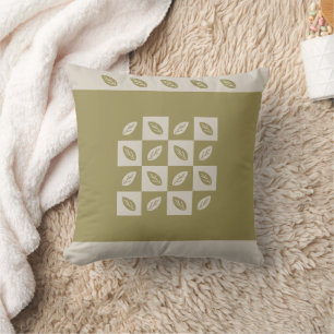 Coussin Johan Leafs TWArt À damiers BeigeBG