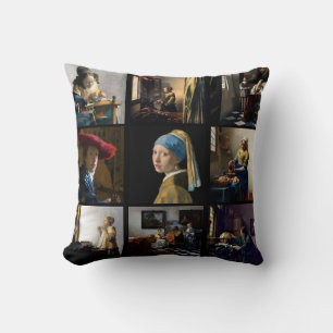 Coussin Johannes Vermeer - Carré de grille des chefs-d'oeu