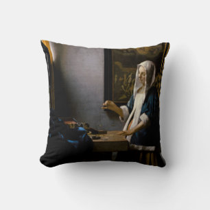 Coussin Johannes Vermeer - Femme tenant un équilibre