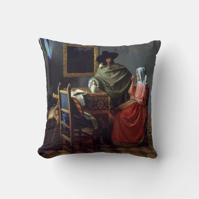 Coussin Johannes Vermeer Le Verre À Vins (Recto)