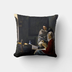 Coussin Johannes Vermeer - Une fille interrompue à sa musi