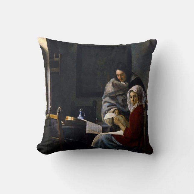 Coussin Johannes Vermeer - Une fille interrompue à sa musi (Recto)