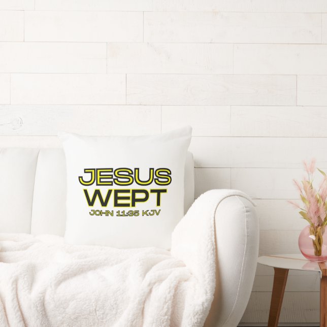 Coussin John 11:35 Citation de la Bible Verse KJV (Canapé)