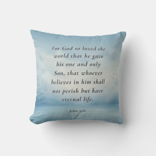 Coussin John 3:16 Image du couplet de la Bible