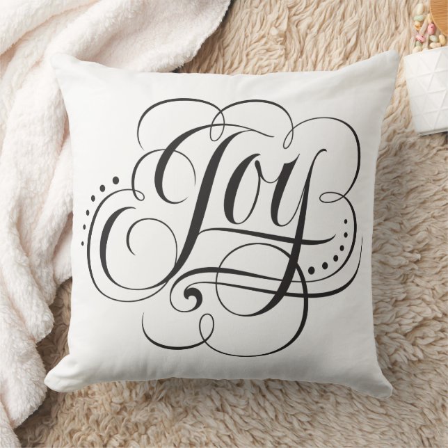 Coussin Joie au monde Noël Calligraphie Lettering (Couverture)