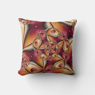 Coussin Joie Colorée Abstrait Orange Rouge Fantaisie Fract