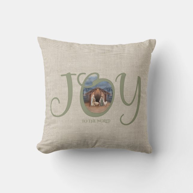 Coussin JOIE dans le monde de la Nativité (Recto)