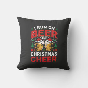Coussin Joie de bière de Noël Boire les Fêtes