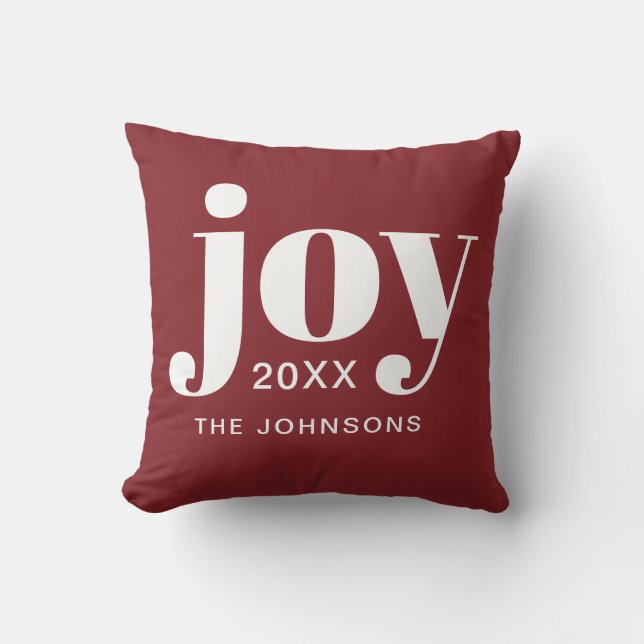 Coussin Joie de Noël minimaliste moderne (Recto)