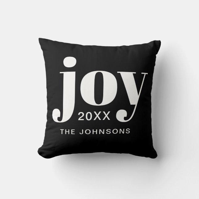 Coussin Joie de Noël minimaliste moderne (Recto)