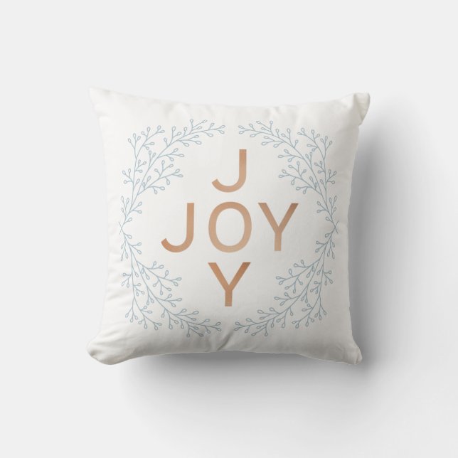 Coussin JOIE DE Noël moderne blanche (Recto)