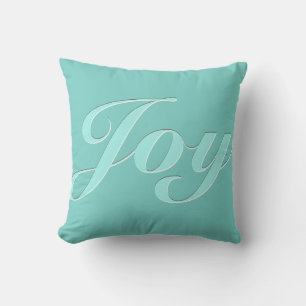 Coussin Joie en bleu Turquoise clair