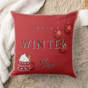 Coussin Joie hivernale pure avec cacao et ornements de Noë