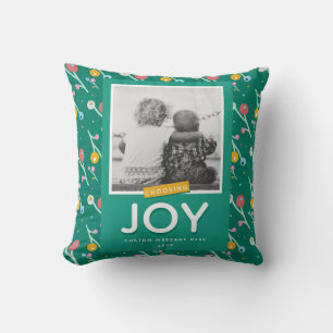 Coussin Joie sur mesure 1 photo Fêtes de Noël Berries Vert