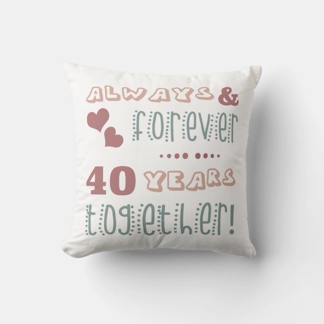 Coussin Joli 40e anniversaire de mariage (Recto)