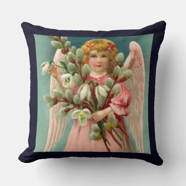 Coussin Joli Ange En Robe Rose (Recto)