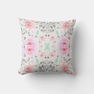 Coussin Joli aztec floral pastel coloré