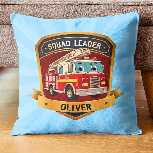 Coussin Joli Badge de Pompiers Personnalisé (Créateur téléchargé)