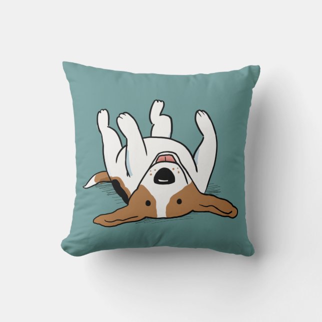 Coussin Joli Beagle, joyeux chien de caricature Amoureux d (Recto)